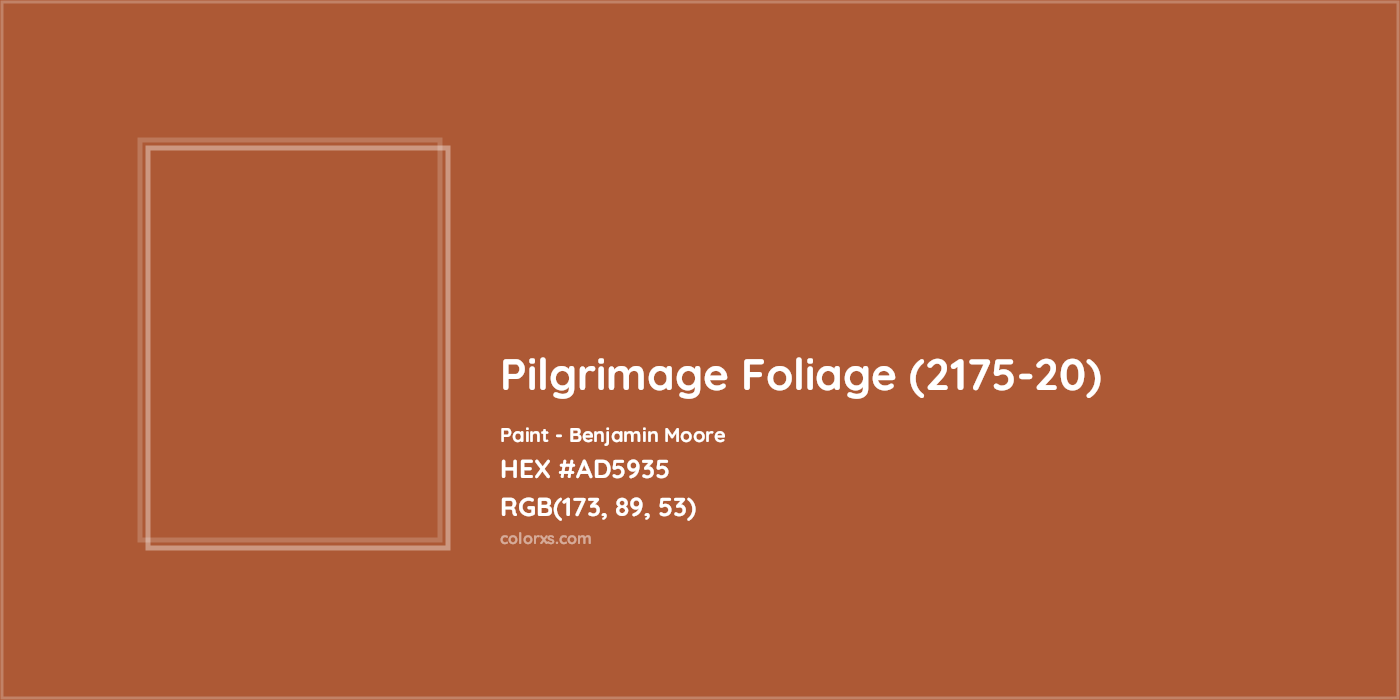 HEX #AD5935 Pilgrimage Foliage (2175-20) Paint Benjamin Moore - Color Code