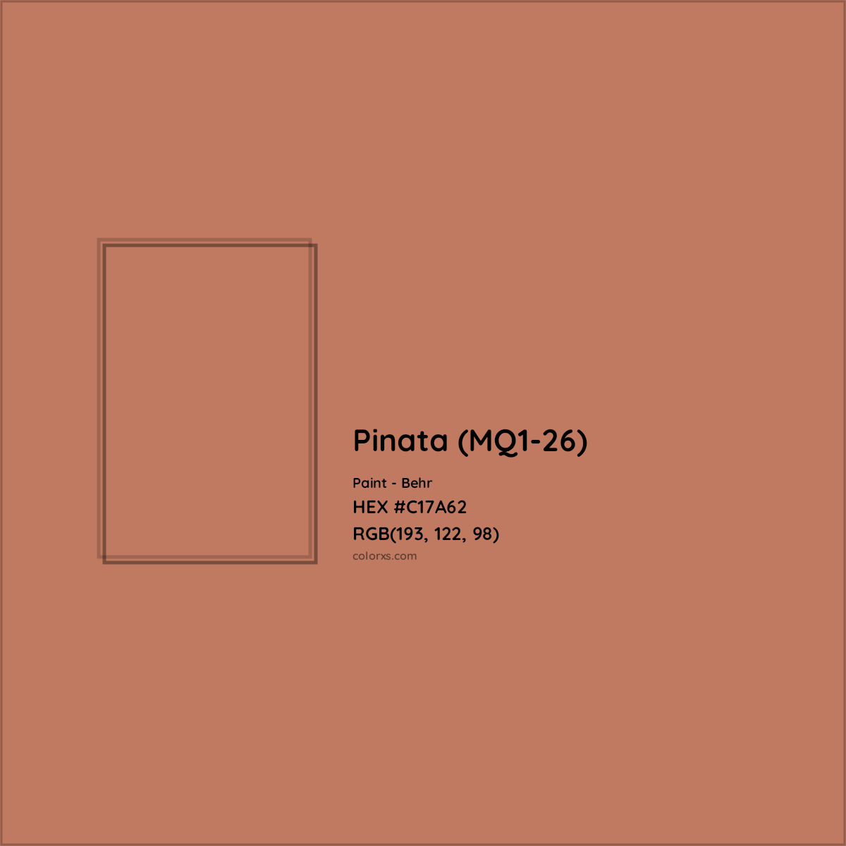 HEX #C17A62 Pinata (MQ1-26) Paint Behr - Color Code