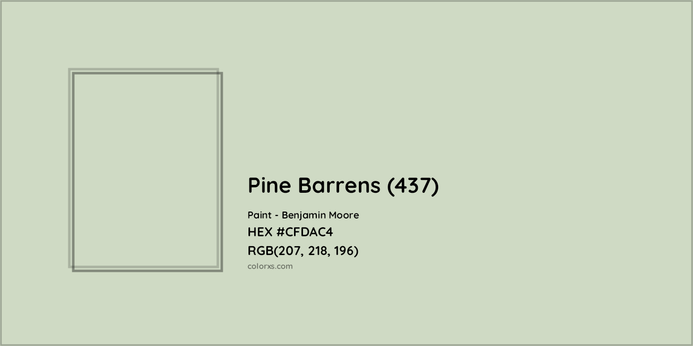 HEX #CFDAC4 Pine Barrens (437) Paint Benjamin Moore - Color Code