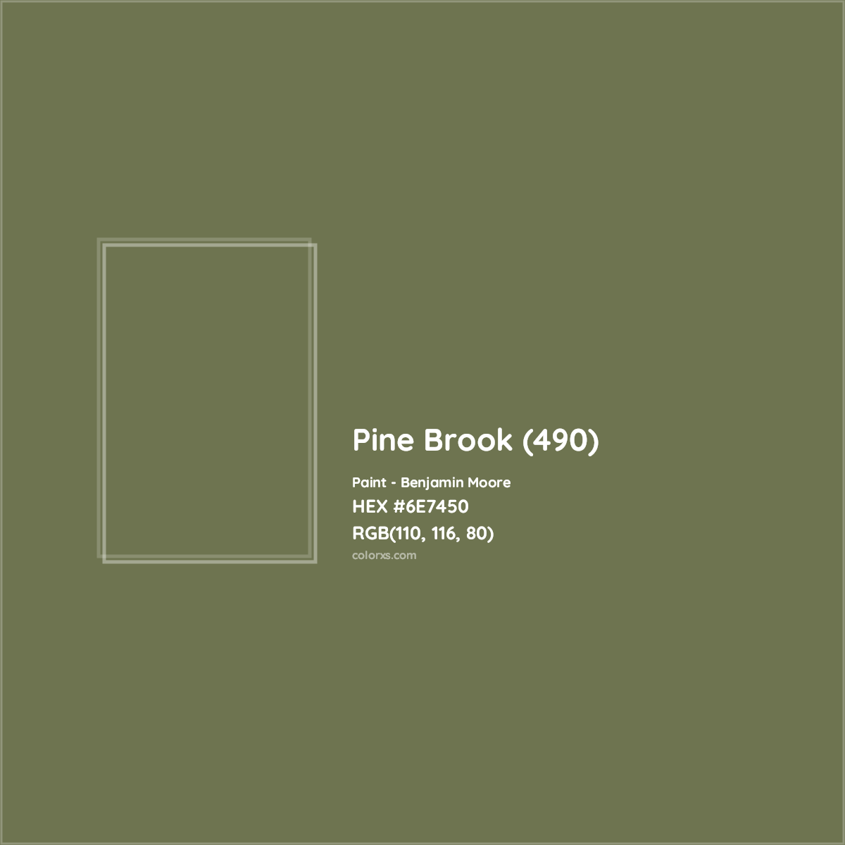 HEX #6E7450 Pine Brook (490) Paint Benjamin Moore - Color Code