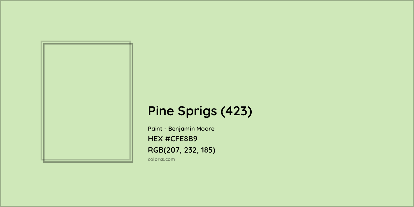 HEX #CFE8B9 Pine Sprigs (423) Paint Benjamin Moore - Color Code