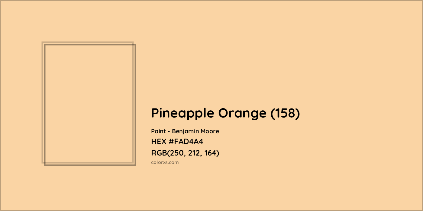 HEX #FAD4A4 Pineapple Orange (158) Paint Benjamin Moore - Color Code