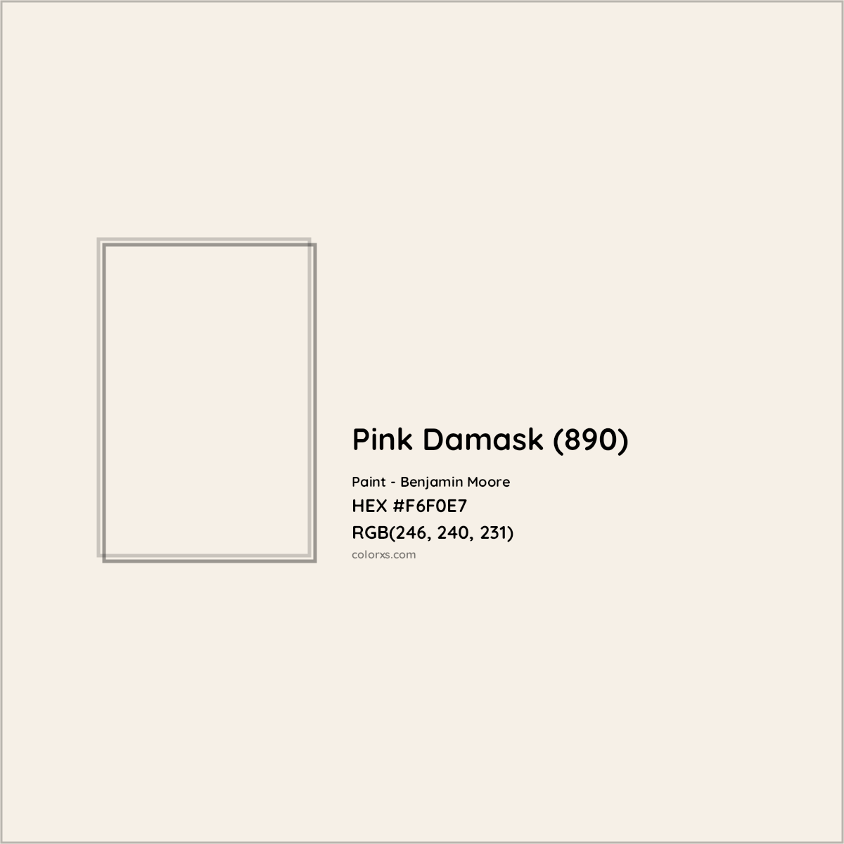 HEX #F6F0E7 Pink Damask (890) Paint Benjamin Moore - Color Code