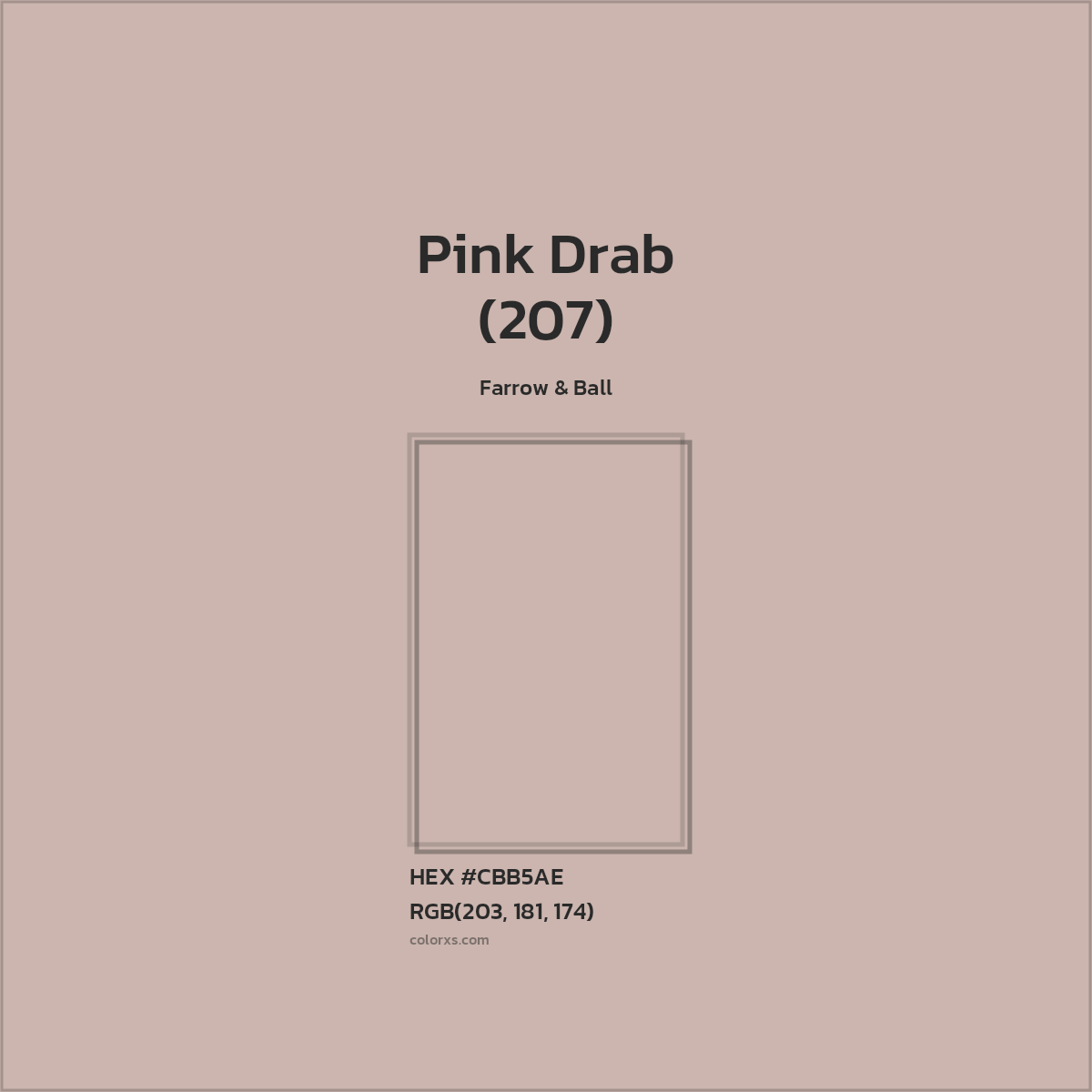 HEX #CBB5AE Pink Drab (207) Paint Farrow & Ball - Color Code