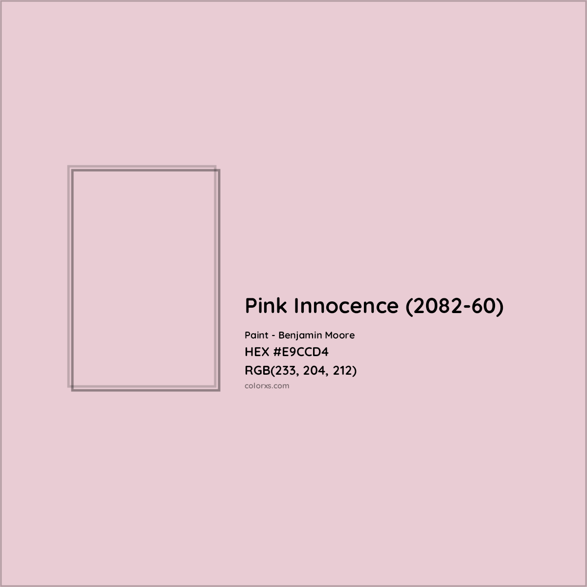HEX #E9CCD4 Pink Innocence (2082-60) Paint Benjamin Moore - Color Code