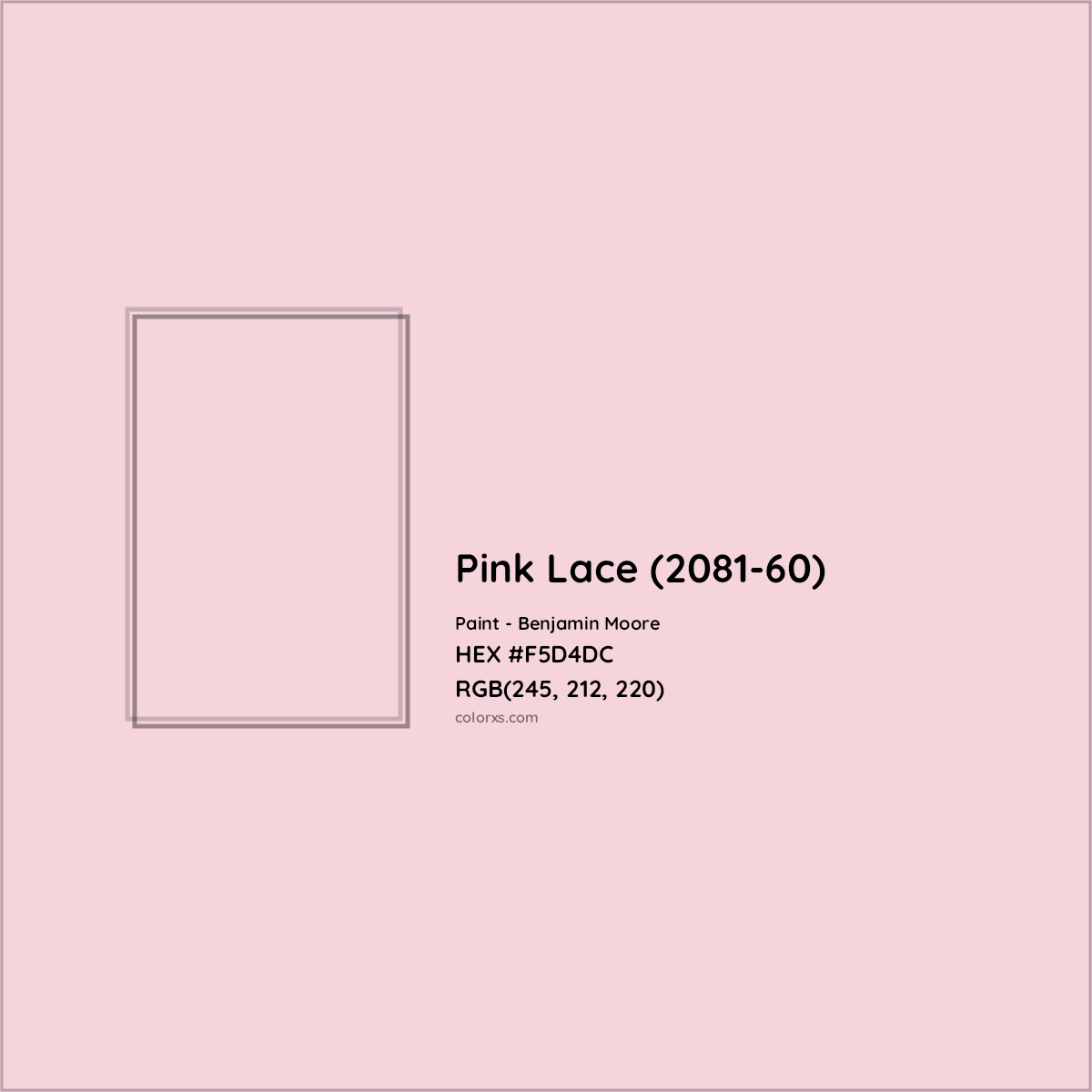 HEX #F5D4DC Pink Lace (2081-60) Paint Benjamin Moore - Color Code