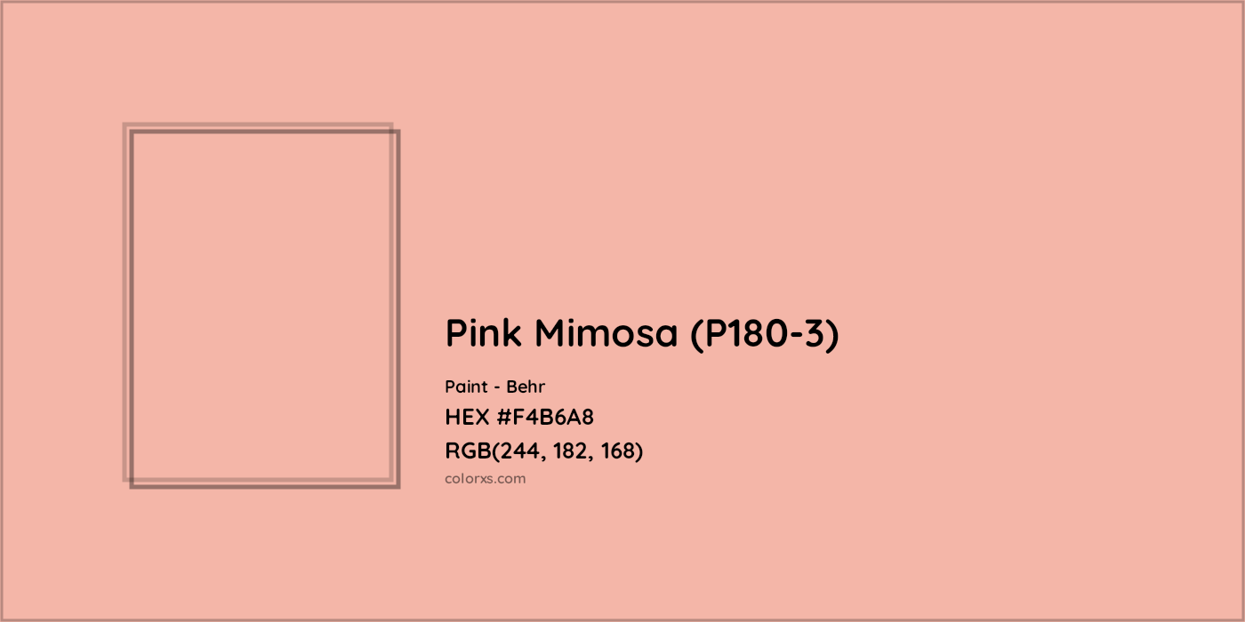 HEX #F4B6A8 Pink Mimosa (P180-3) Paint Behr - Color Code