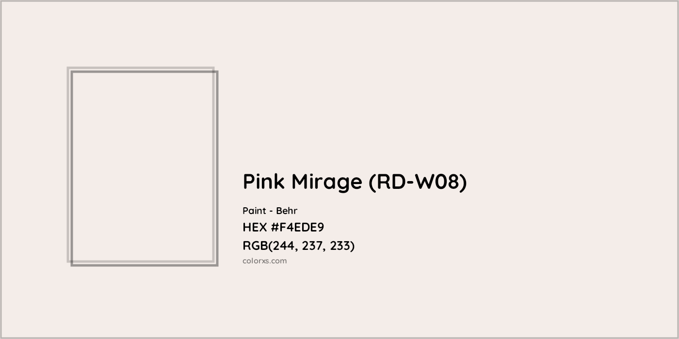 HEX #F4EDE9 Pink Mirage (RD-W08) Paint Behr - Color Code