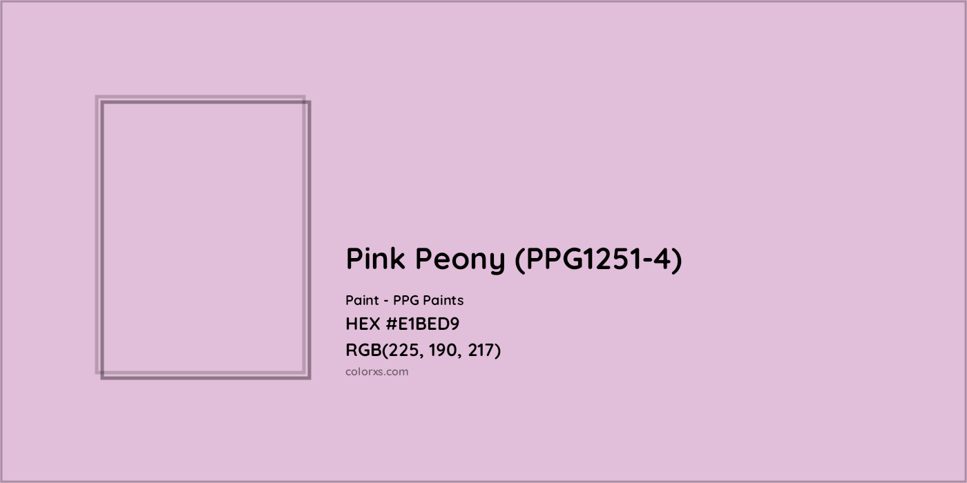 HEX #E1BED9 Pink Peony (PPG1251-4) Paint PPG Paints - Color Code