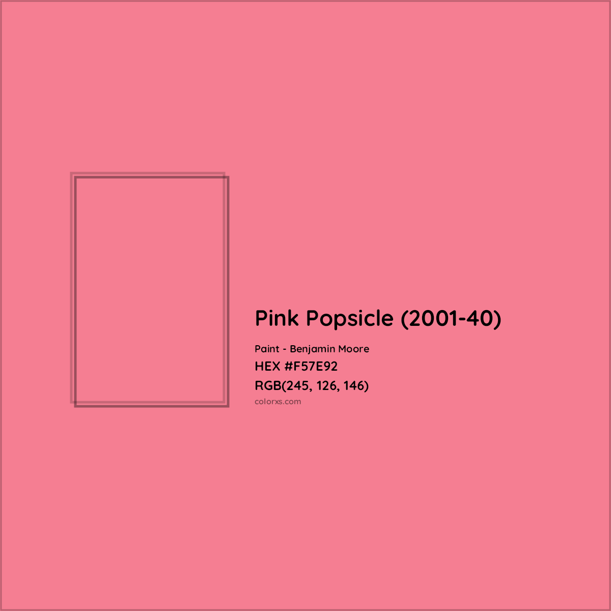 HEX #F57E92 Pink Popsicle (2001-40) Paint Benjamin Moore - Color Code