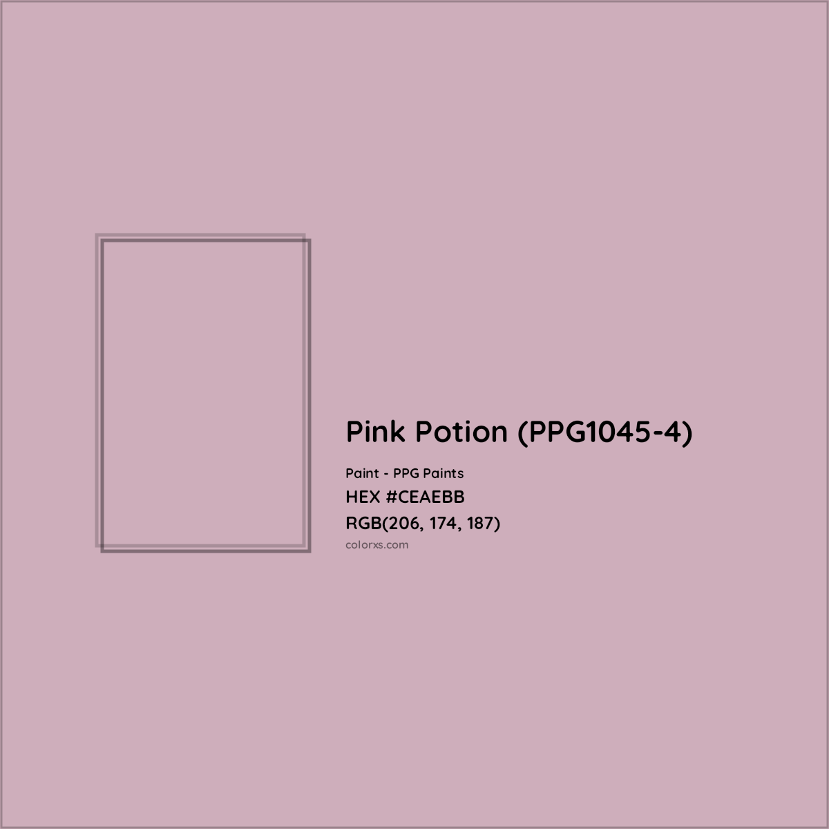 HEX #CEAEBB Pink Potion (PPG1045-4) Paint PPG Paints - Color Code