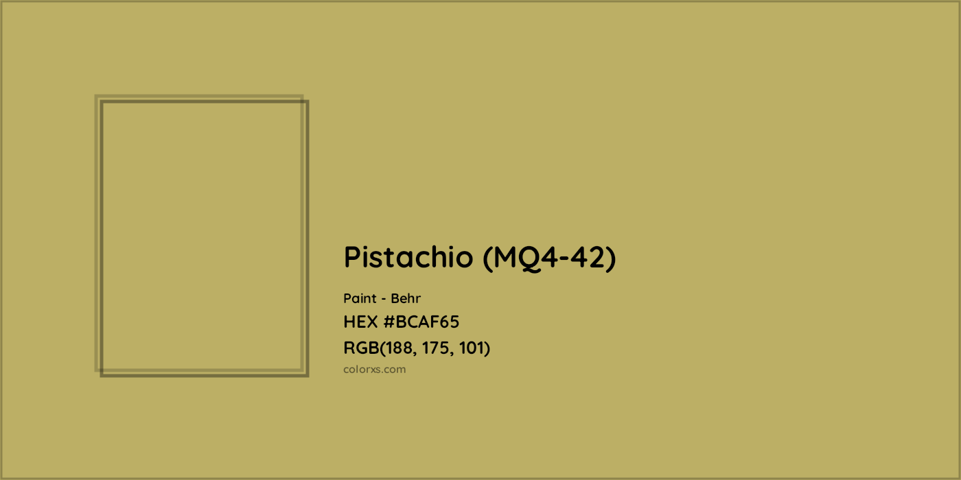 HEX #BCAF65 Pistachio (MQ4-42) Paint Behr - Color Code