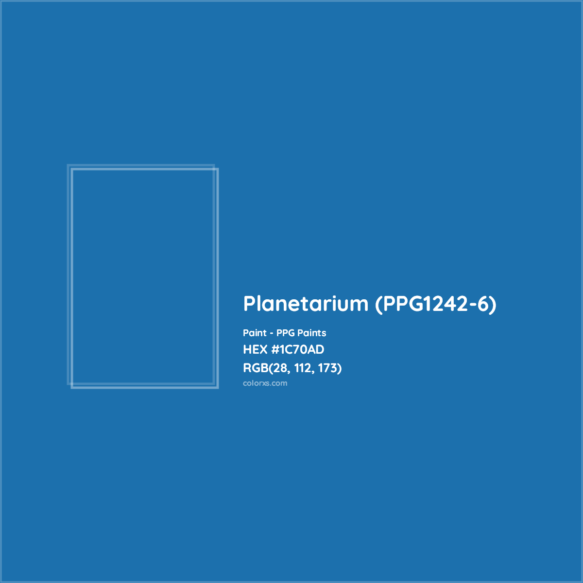 HEX #1C70AD Planetarium (PPG1242-6) Paint PPG Paints - Color Code
