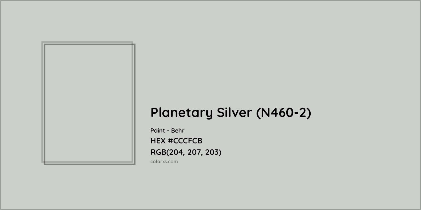 HEX #CCCFCB Planetary Silver (N460-2) Paint Behr - Color Code