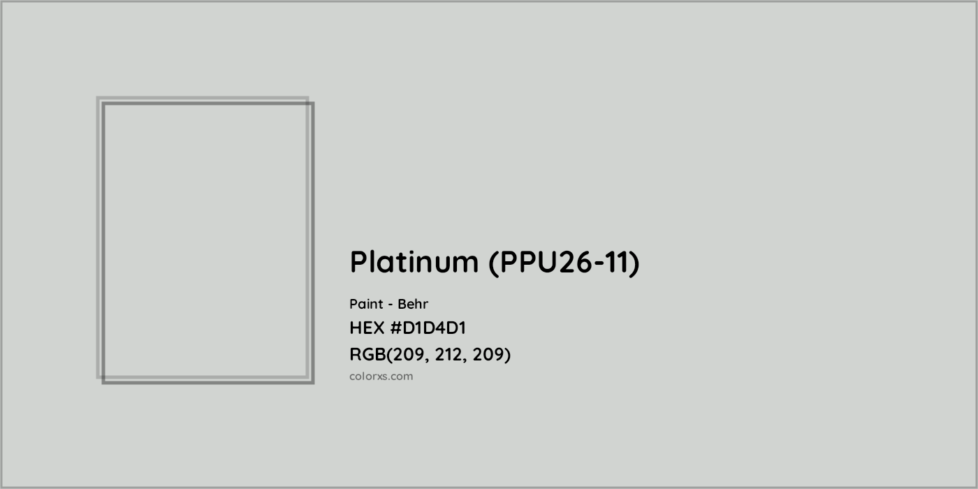 HEX #D1D4D1 Platinum (PPU26-11) Paint Behr - Color Code