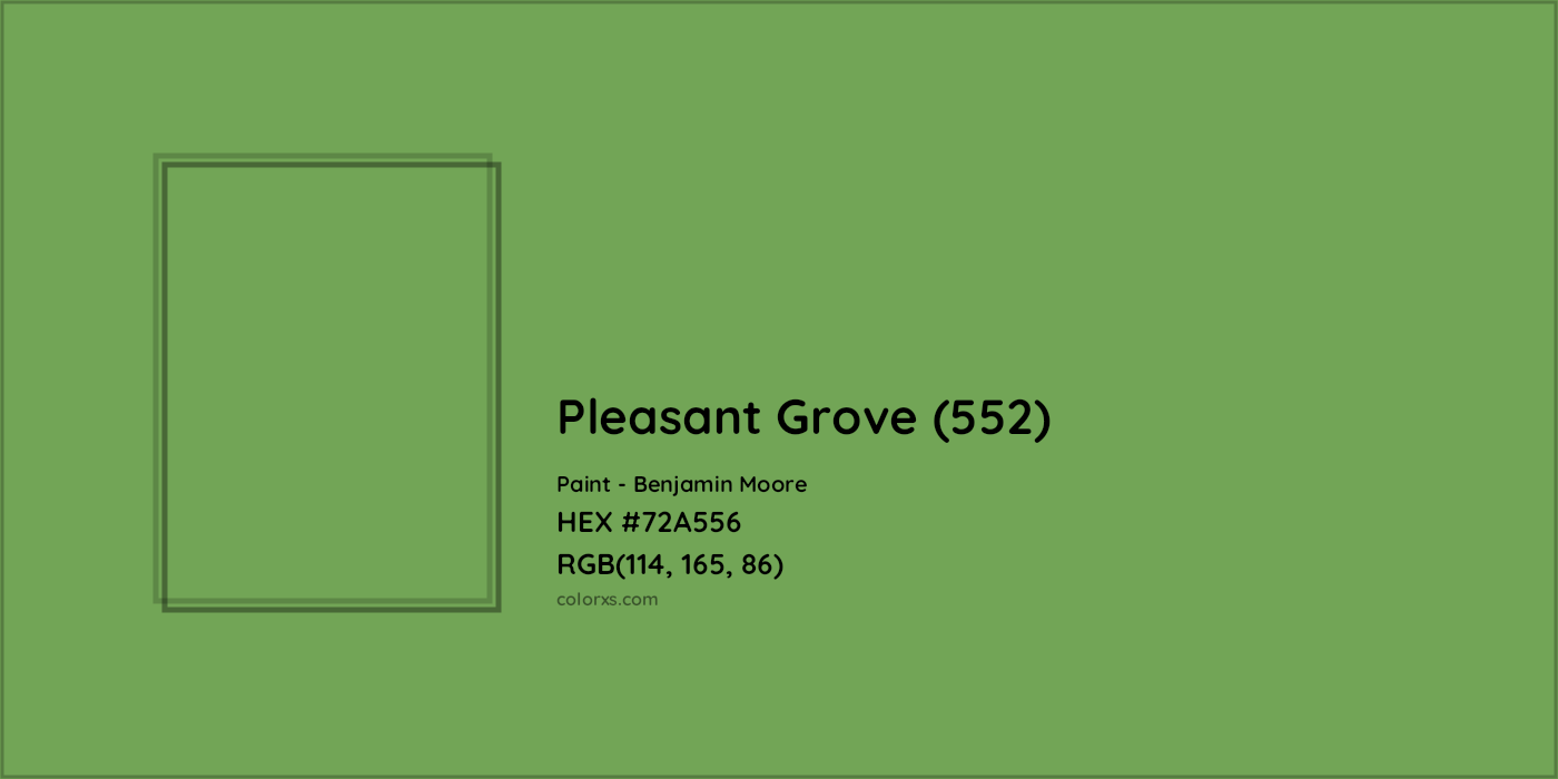 HEX #72A556 Pleasant Grove (552) Paint Benjamin Moore - Color Code