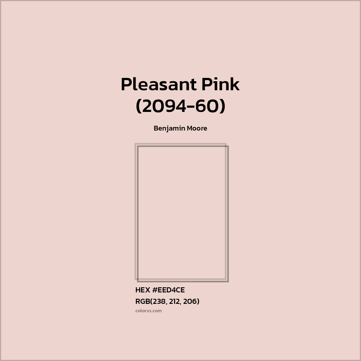 HEX #EED4CE Pleasant Pink (2094-60) Paint Benjamin Moore - Color Code