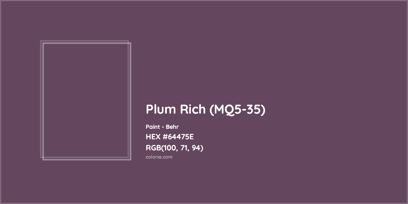HEX #64475E Plum Rich (MQ5-35) Paint Behr - Color Code