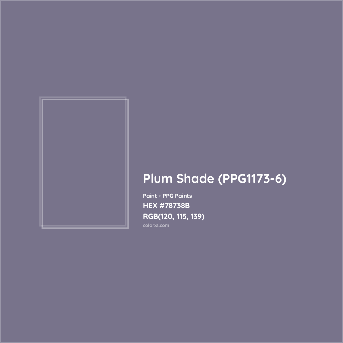 HEX #78738B Plum Shade (PPG1173-6) Paint PPG Paints - Color Code
