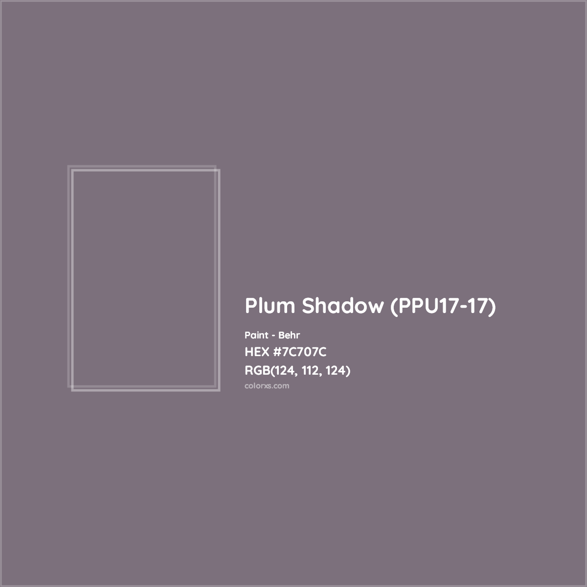 HEX #7C707C Plum Shadow (PPU17-17) Paint Behr - Color Code