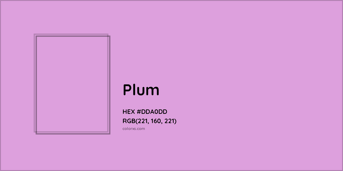 HEX #DDA0DD Plum Color - Color Code