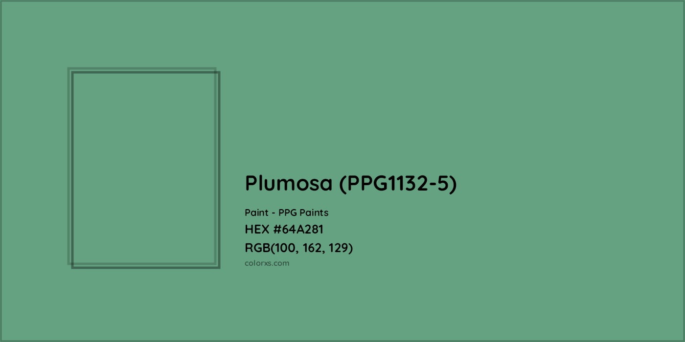 HEX #64A281 Plumosa (PPG1132-5) Paint PPG Paints - Color Code