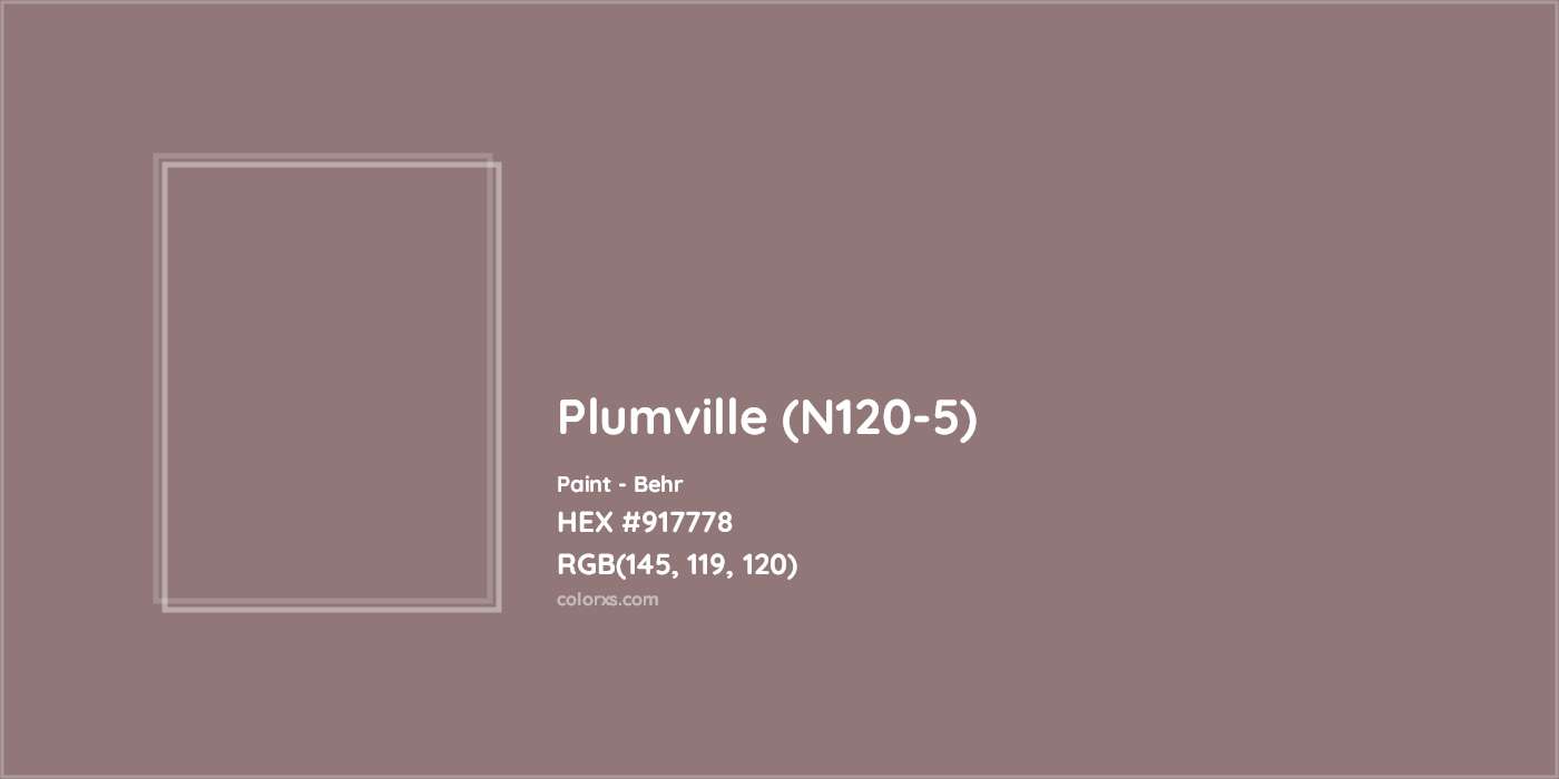 HEX #917778 Plumville (N120-5) Paint Behr - Color Code