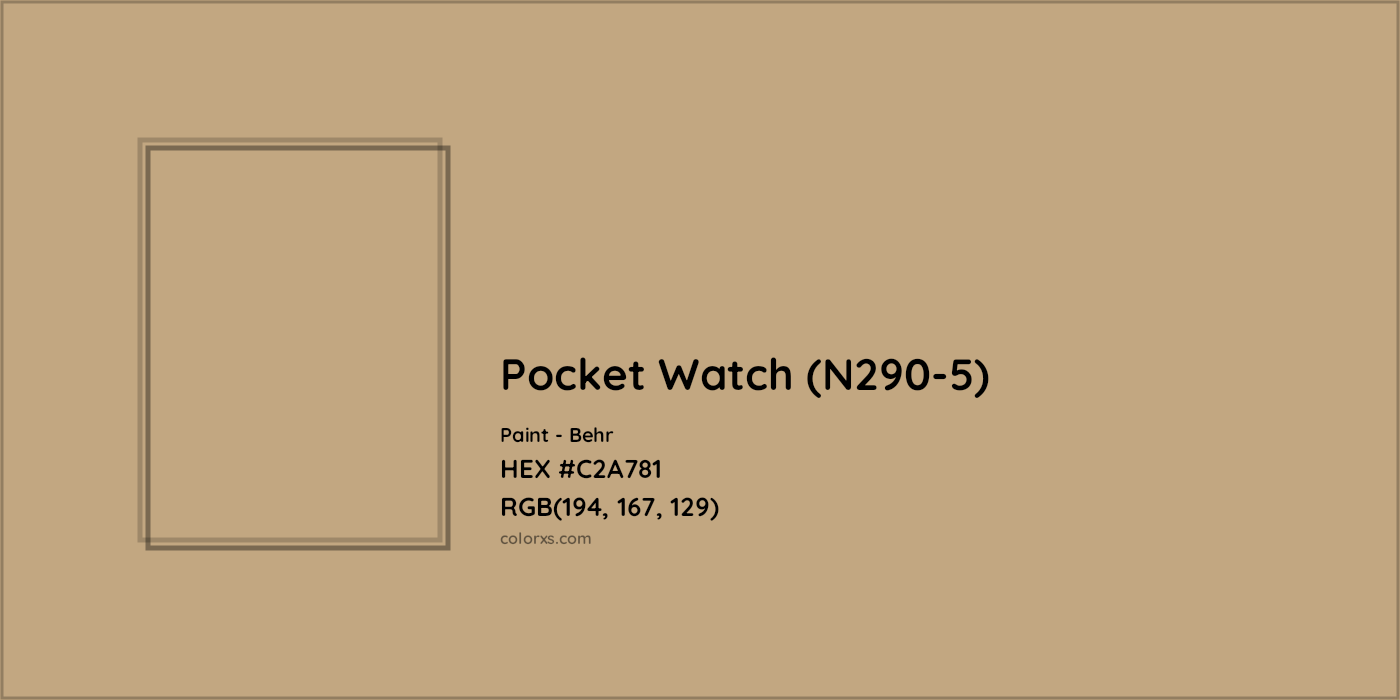 HEX #C2A781 Pocket Watch (N290-5) Paint Behr - Color Code