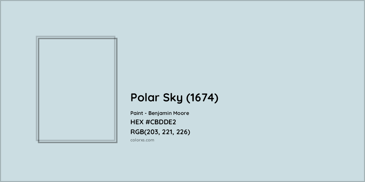 HEX #CBDDE2 Polar Sky (1674) Paint Benjamin Moore - Color Code