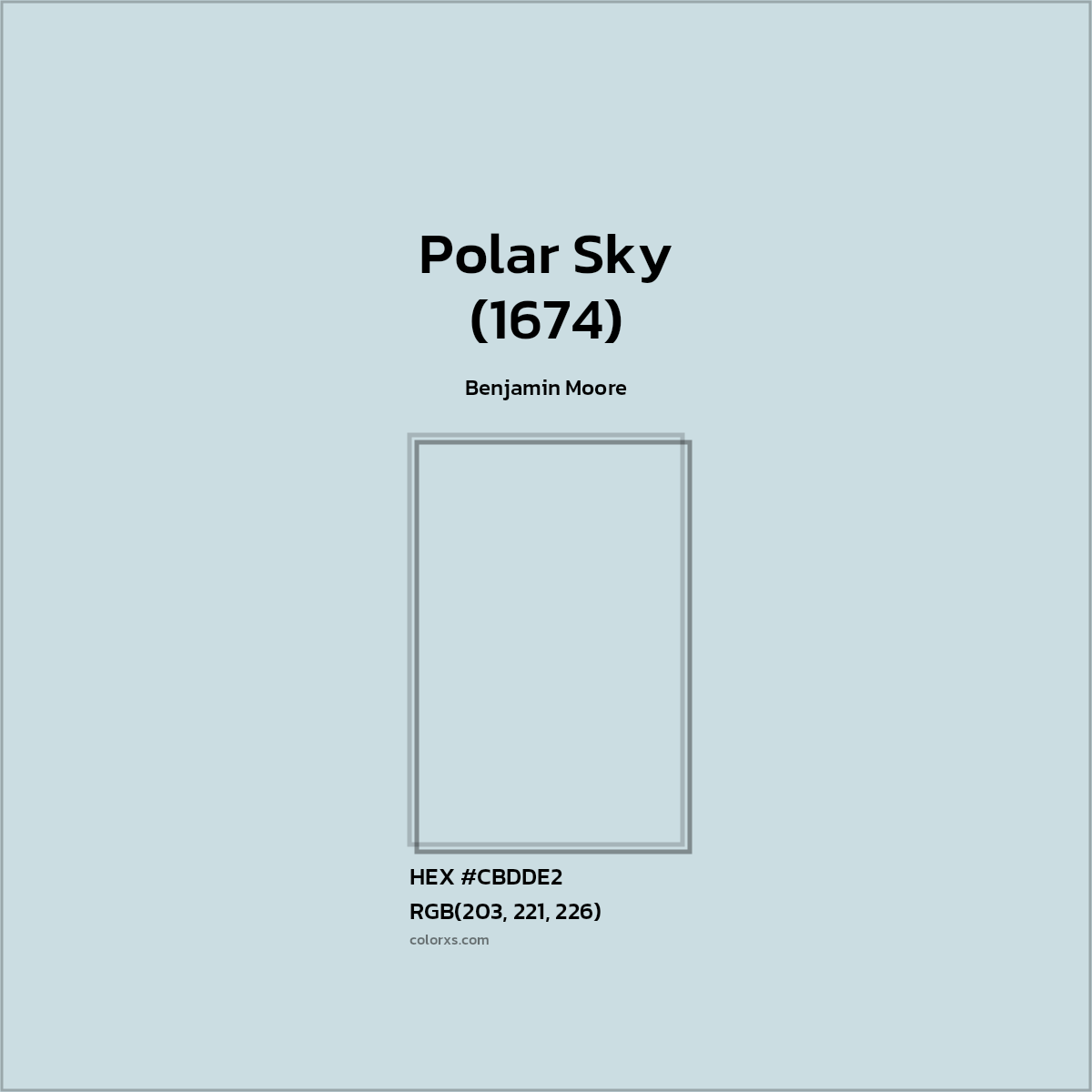 HEX #CBDDE2 Polar Sky (1674) Paint Benjamin Moore - Color Code