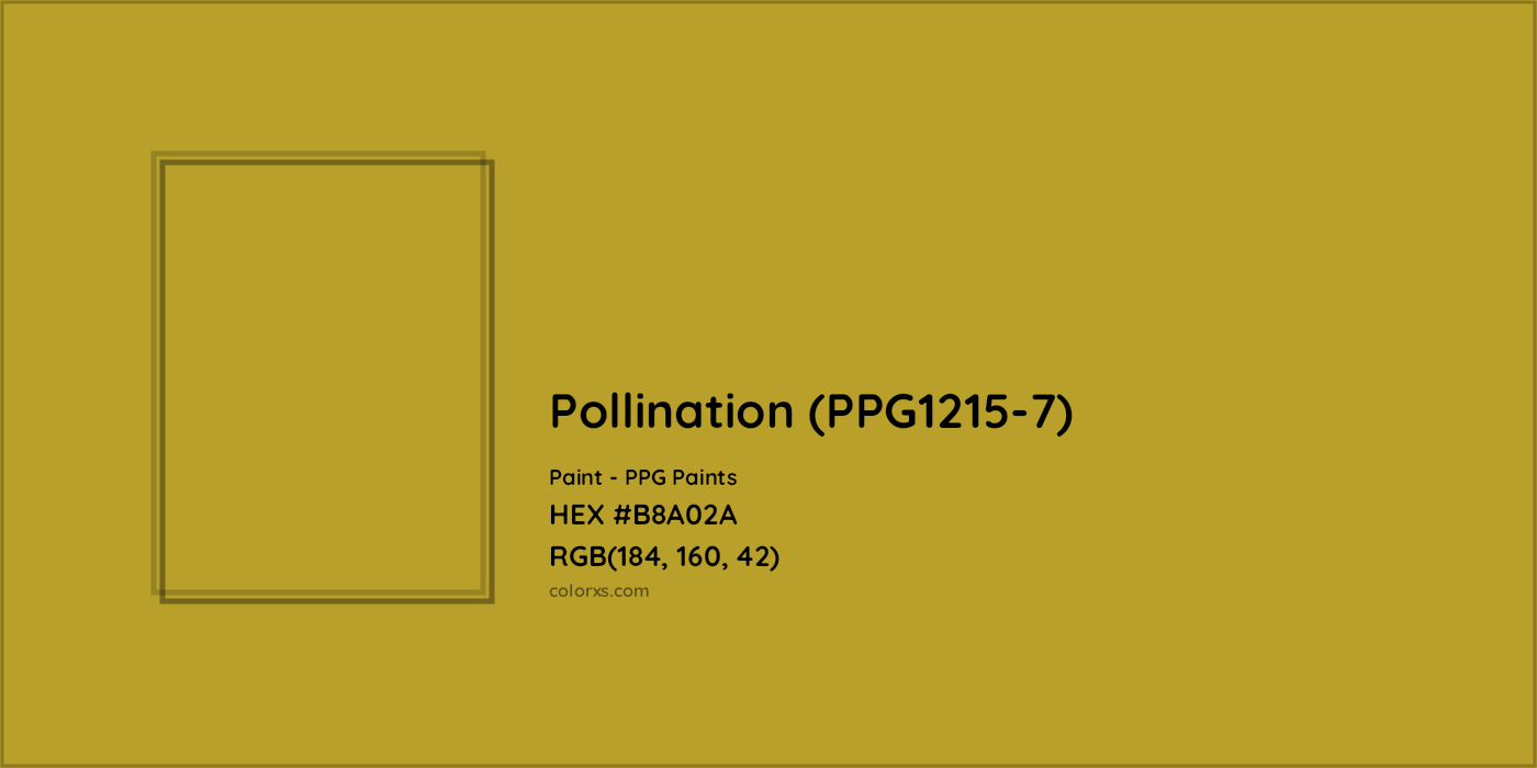 HEX #B8A02A Pollination (PPG1215-7) Paint PPG Paints - Color Code