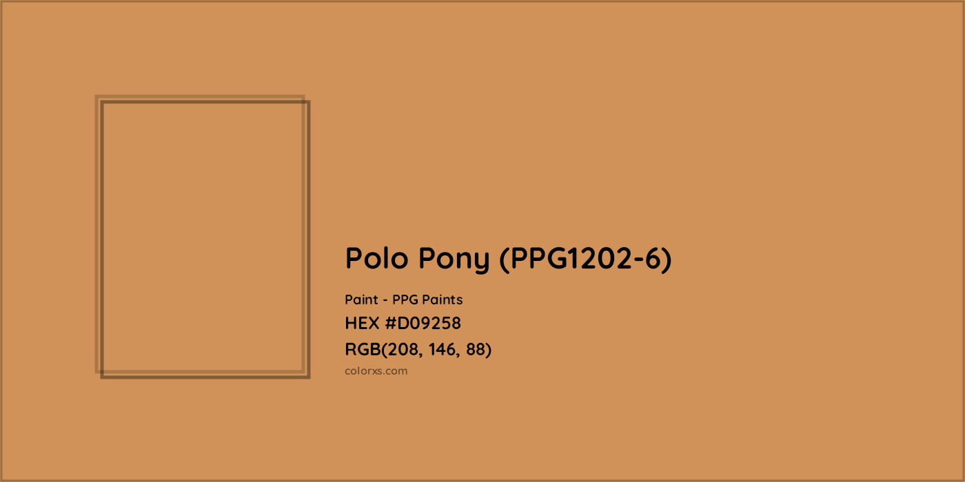HEX #D09258 Polo Pony (PPG1202-6) Paint PPG Paints - Color Code