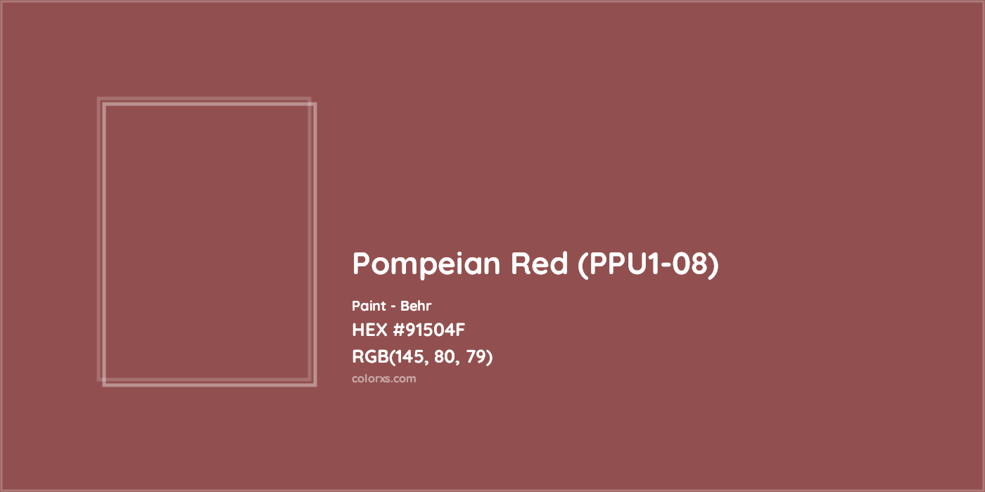 HEX #91504F Pompeian Red (PPU1-08) Paint Behr - Color Code
