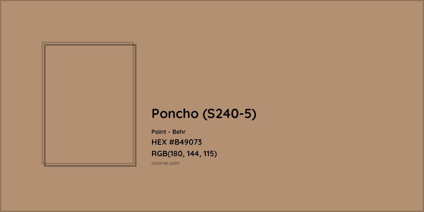 HEX #B49073 Poncho (S240-5) Paint Behr - Color Code