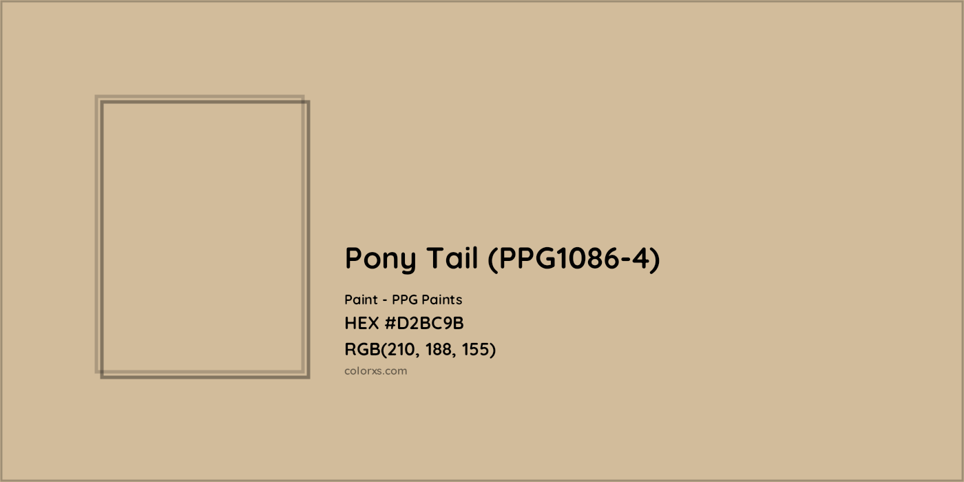 HEX #D2BC9B Pony Tail (PPG1086-4) Paint PPG Paints - Color Code