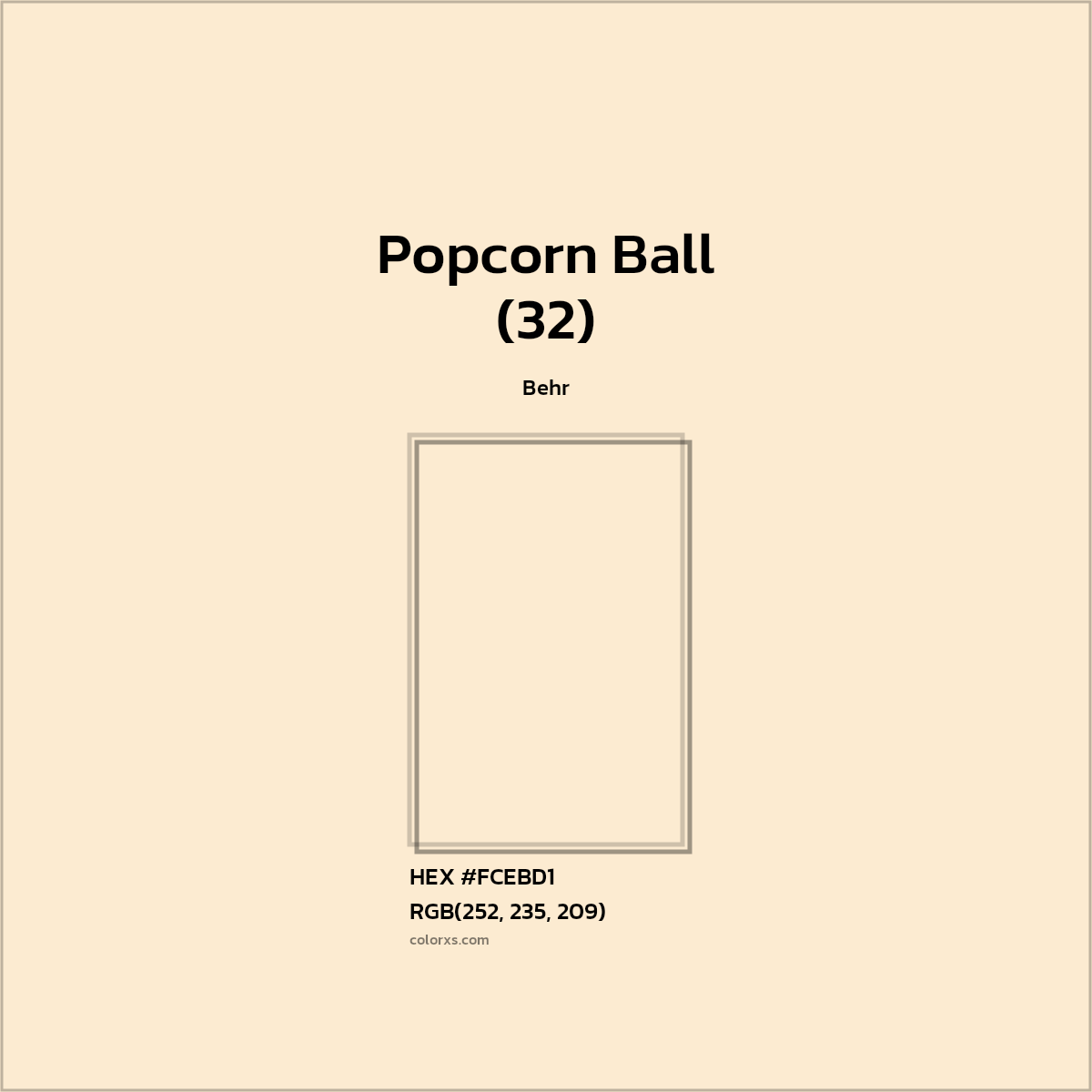 HEX #FCEBD1 Popcorn Ball (32) Paint Behr - Color Code