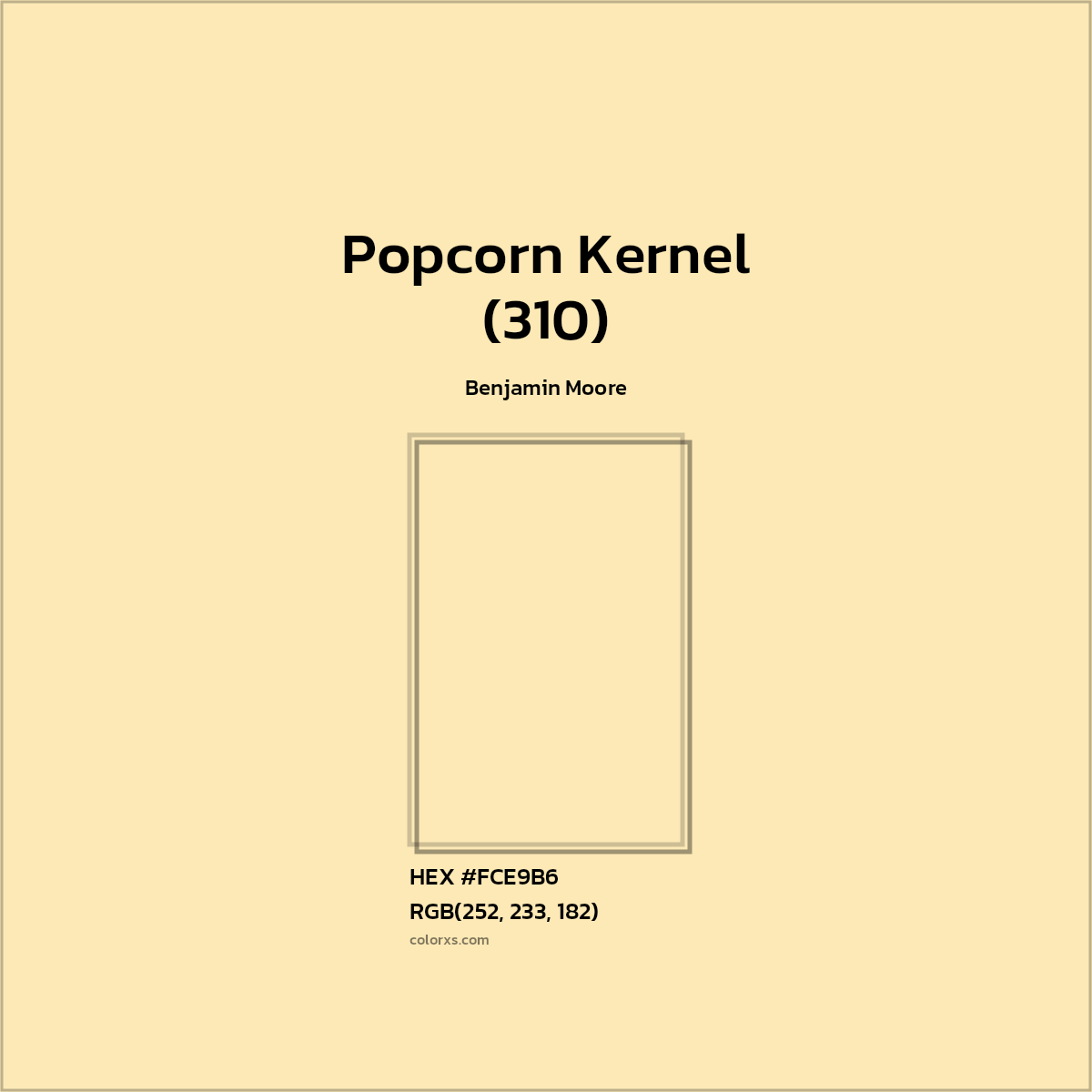 HEX #FCE9B6 Popcorn Kernel (310) Paint Benjamin Moore - Color Code