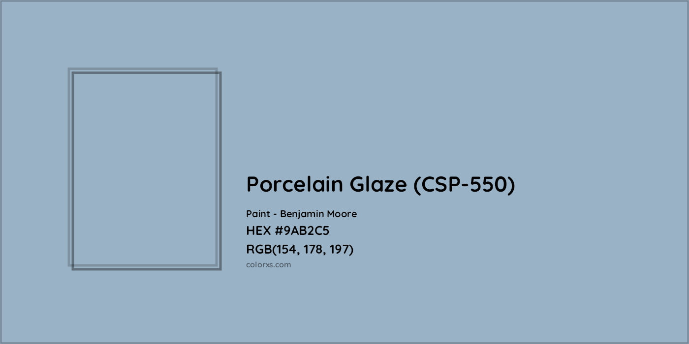 HEX #9AB2C5 Porcelain Glaze (CSP-550) Paint Benjamin Moore - Color Code