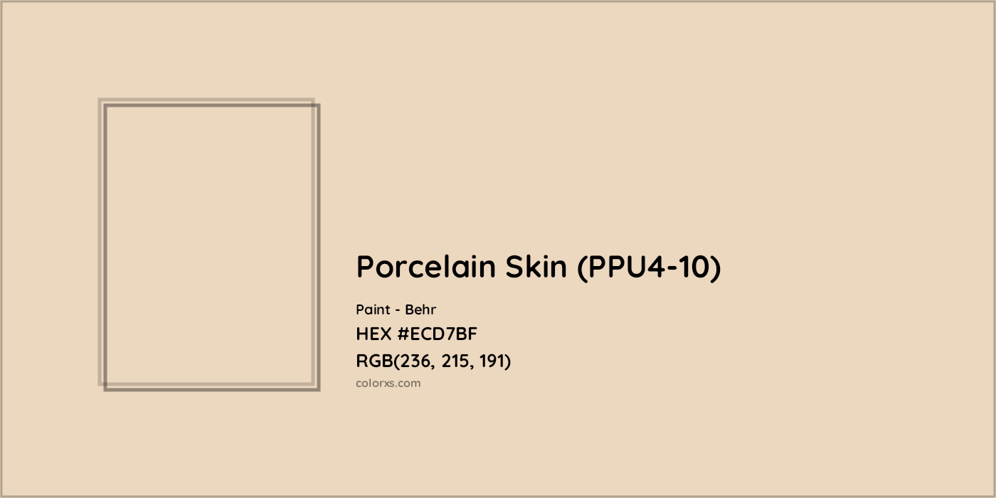 HEX #ECD7BF Porcelain Skin (PPU4-10) Paint Behr - Color Code
