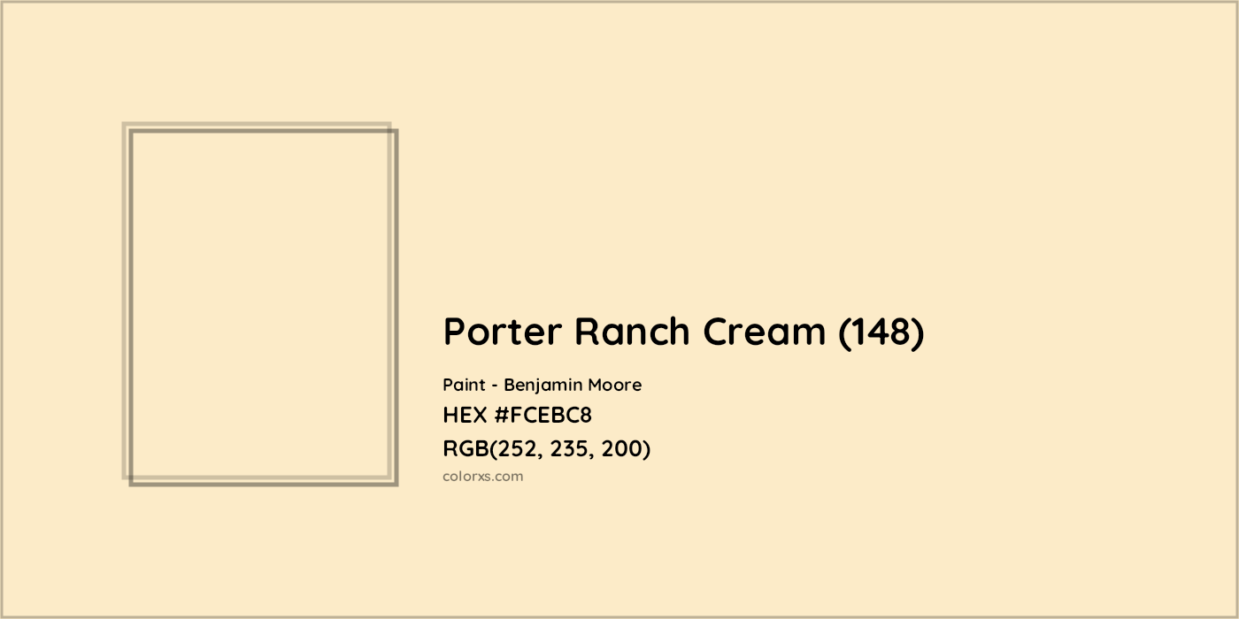 HEX #FCEBC8 Porter Ranch Cream (148) Paint Benjamin Moore - Color Code
