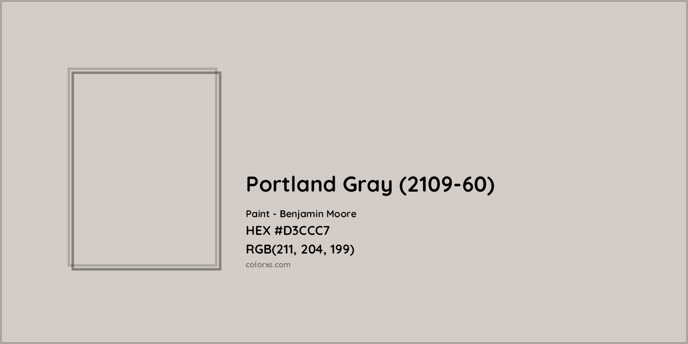 HEX #D3CCC7 Portland Gray (2109-60) Paint Benjamin Moore - Color Code