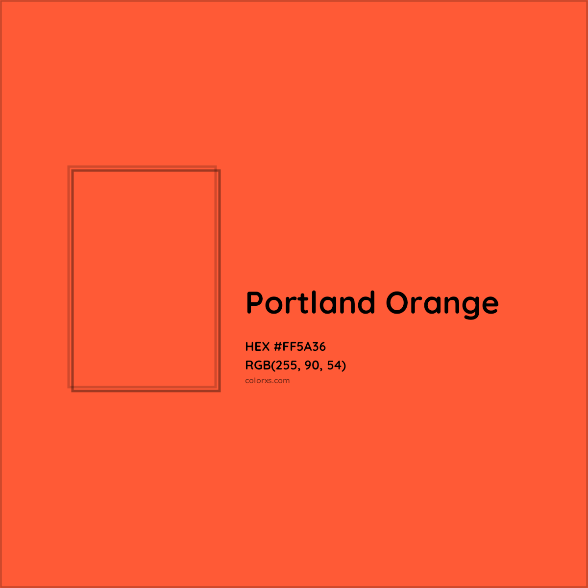 HEX #FF5A36 Portland Orange Color - Color Code