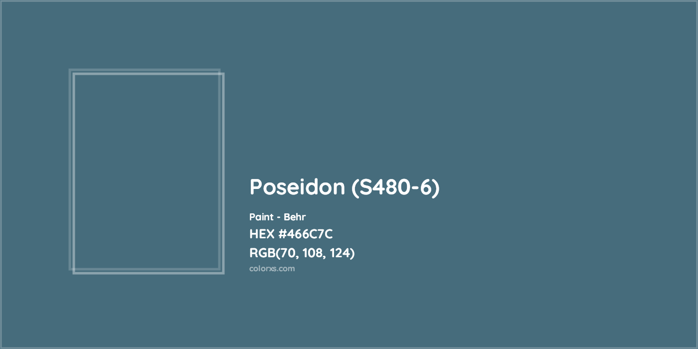HEX #466C7C Poseidon (S480-6) Paint Behr - Color Code