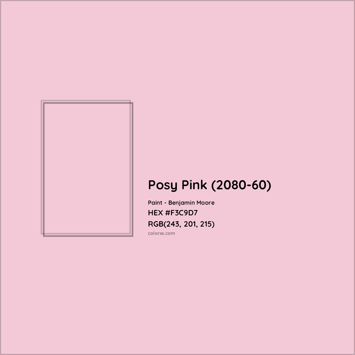 HEX #F3C9D7 Posy Pink (2080-60) Paint Benjamin Moore - Color Code