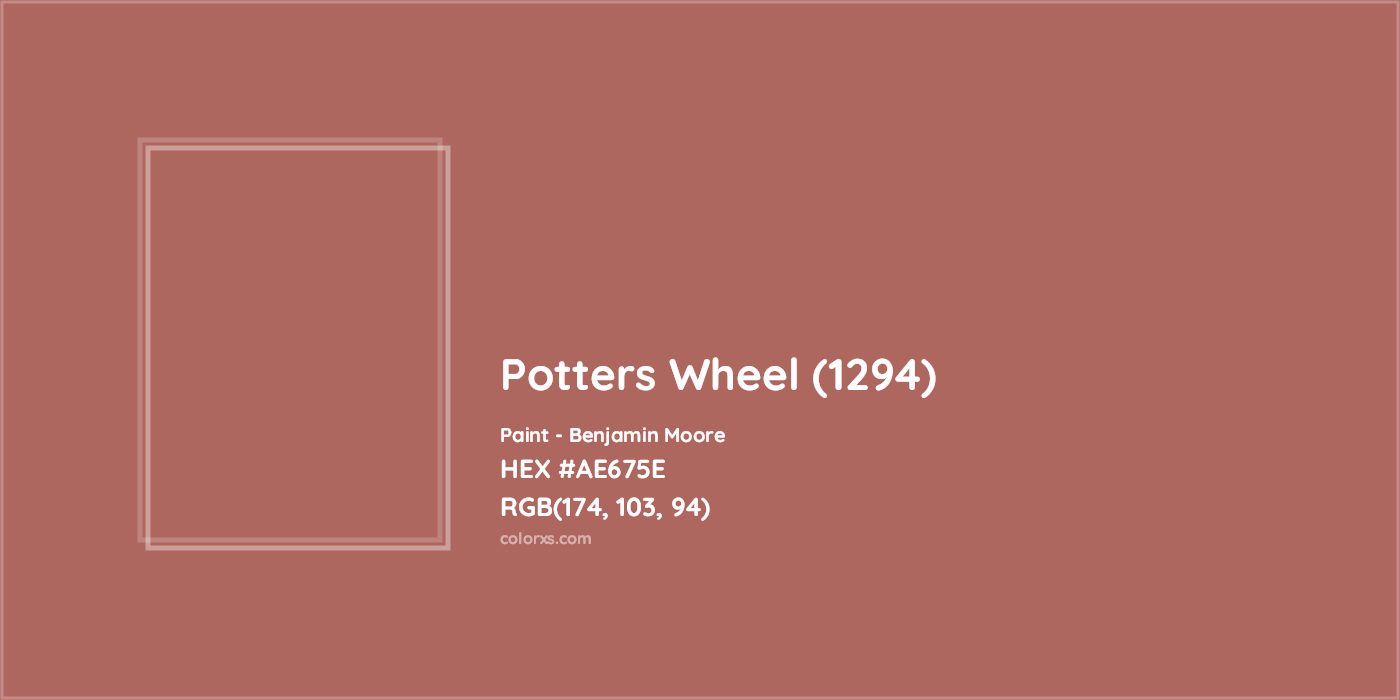 HEX #AE675E Potters Wheel (1294) Paint Benjamin Moore - Color Code