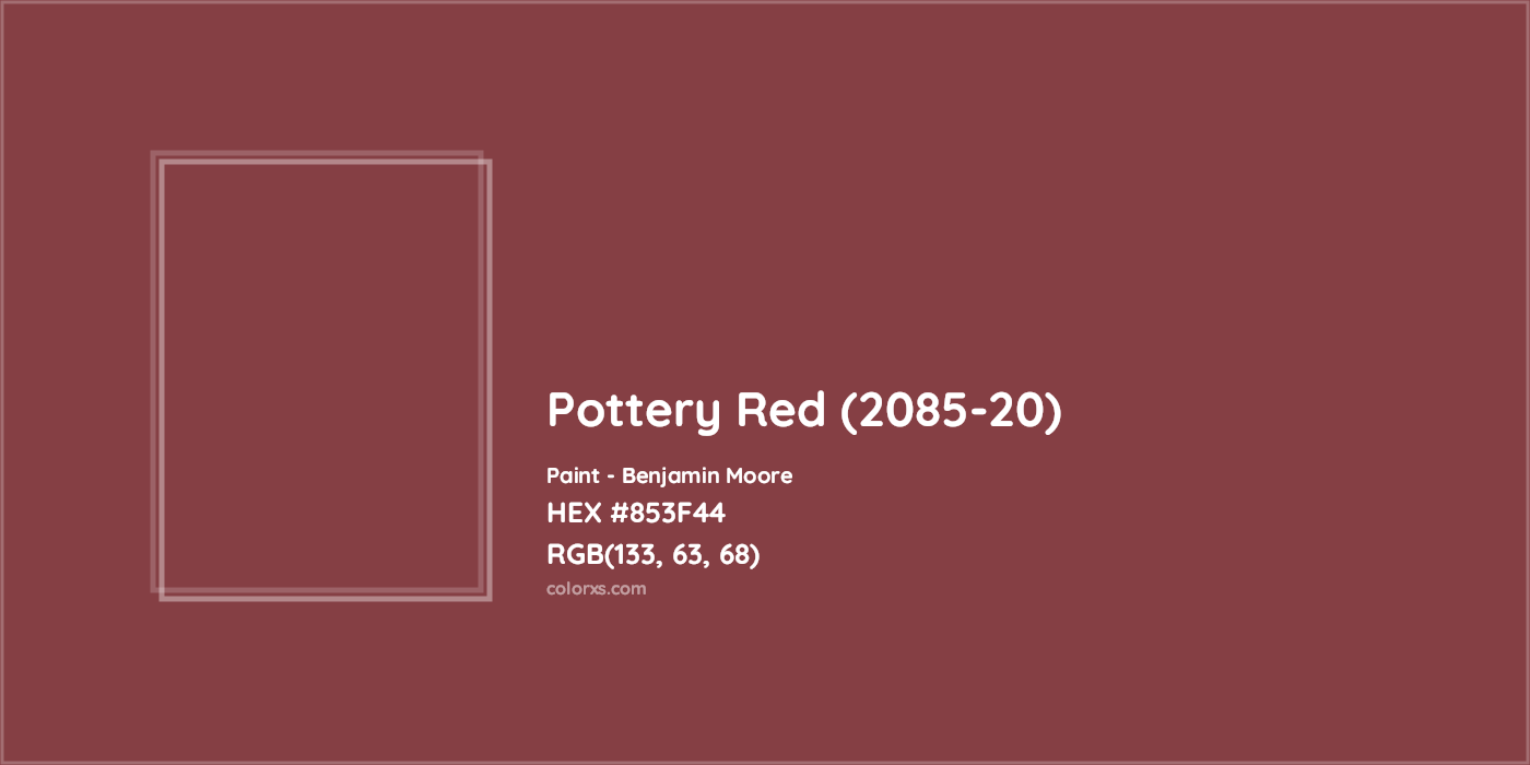 HEX #853F44 Pottery Red (2085-20) Paint Benjamin Moore - Color Code