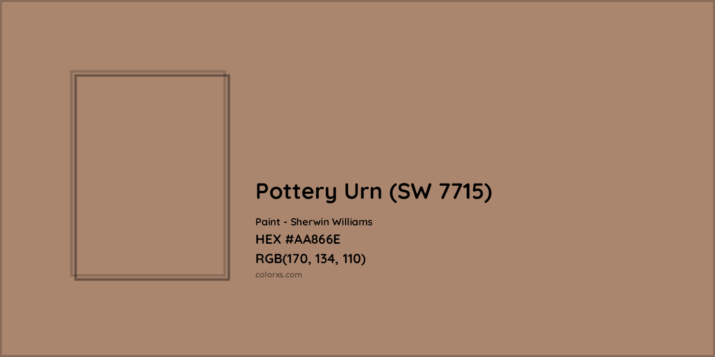 HEX #AA866E Pottery Urn (SW 7715) Paint Sherwin Williams - Color Code