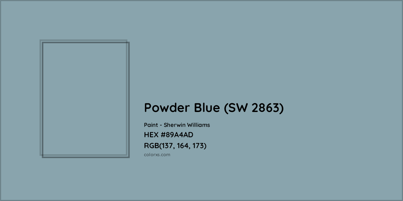 HEX #89A4AD Powder Blue (SW 2863) Paint Sherwin Williams - Color Code