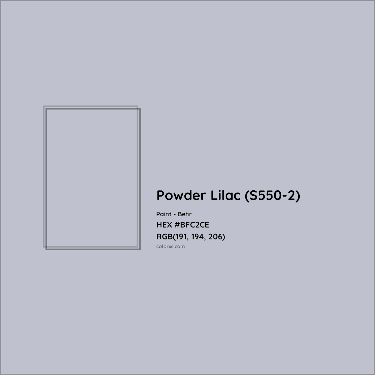 HEX #BFC2CE Powder Lilac (S550-2) Paint Behr - Color Code