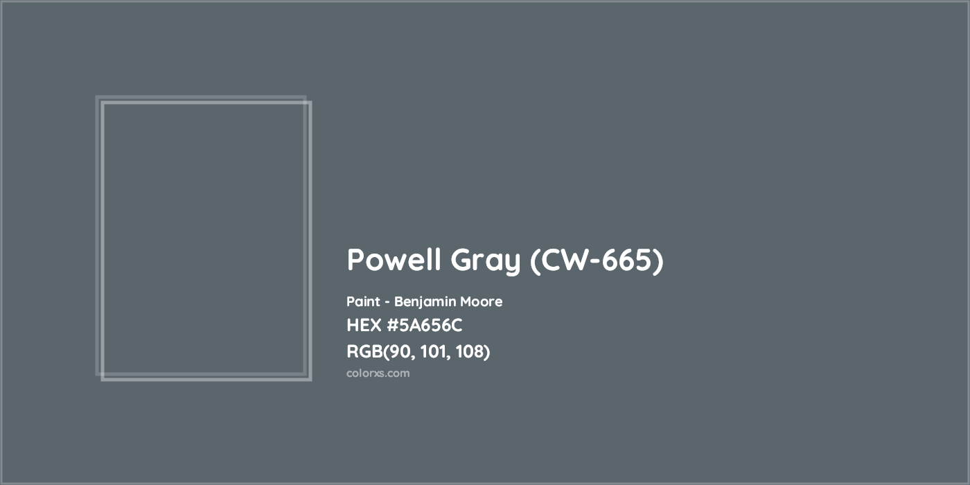 HEX #5A656C Powell Gray (CW-665) Paint Benjamin Moore - Color Code